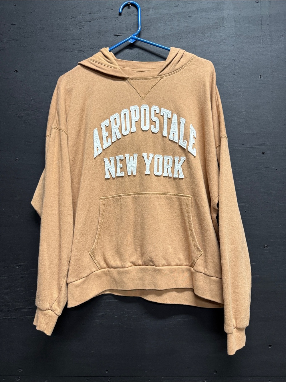 Aeropostale Tan Pullover Hoodie with White Logo